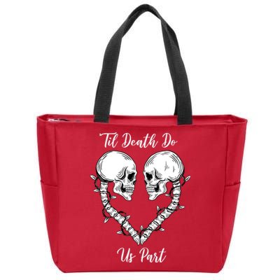 Til Death Do Us Part Skeleton Heart Zip Tote Bag