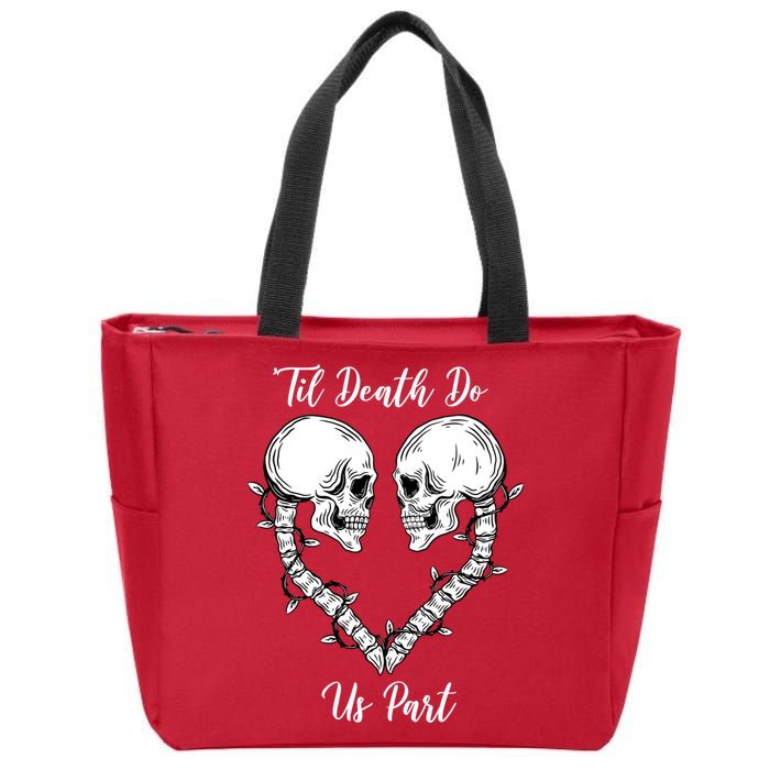Til Death Do Us Part Skeleton Heart Zip Tote Bag