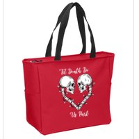 Til Death Do Us Part Skeleton Heart Zip Tote Bag