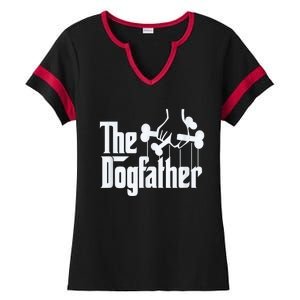 The Dogfather Dog Dad Fathers Day Gift Dog Lover Paw Dog Fathers Ladies Halftime Notch Neck Tee