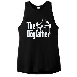 The Dogfather Dog Dad Fathers Day Gift Dog Lover Paw Dog Fathers Ladies PosiCharge Tri-Blend Wicking Tank