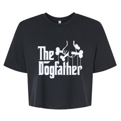 The Dogfather Dog Dad Fathers Day Gift Dog Lover Paw Dog Fathers Bella+Canvas Jersey Crop Tee