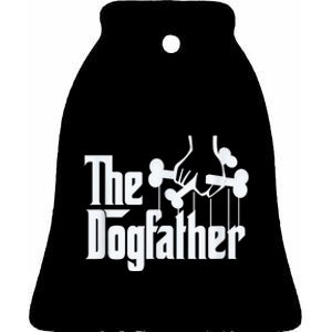 The Dogfather Dog Dad Fathers Day Gift Dog Lover Paw Dog Fathers Ceramic Bell Ornament