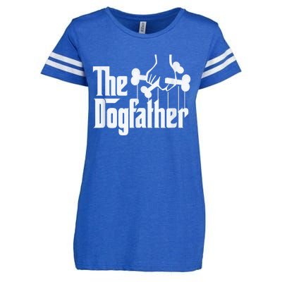 The Dogfather Dog Dad Fathers Day Gift Dog Lover Paw Dog Fathers Enza Ladies Jersey Football T-Shirt