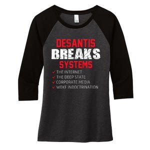 Team Desantis Desantis Breaks Systems  Women's Tri-Blend 3/4-Sleeve Raglan Shirt