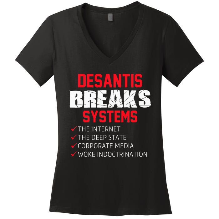 Team Desantis Desantis Breaks Systems  Women's V-Neck T-Shirt