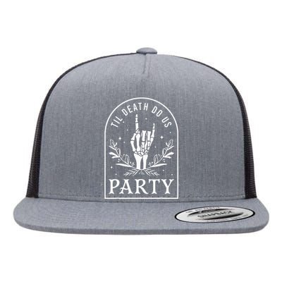 Til Death Do Us Party Retro Halloween Bachelorette Matching Flat Bill Trucker Hat