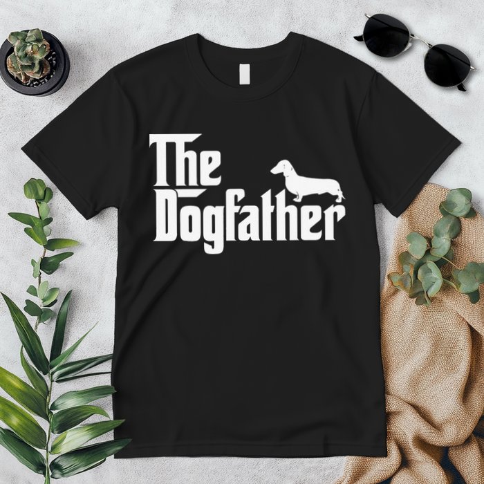 The Dogfather Dachshund Father Funny Dog Lover Premium T-Shirt