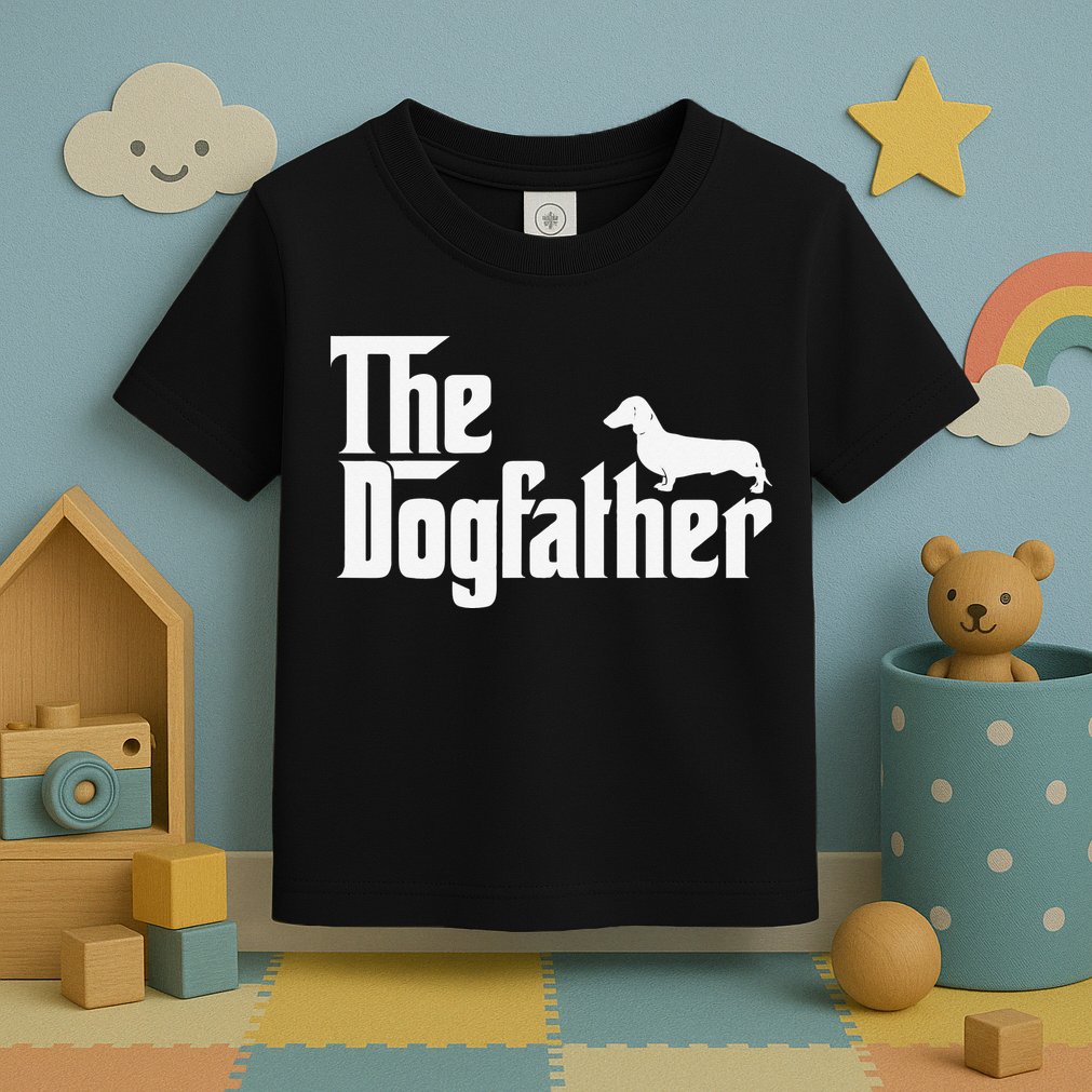 The Dogfather Dachshund Father Funny Dog Lover Toddler T-Shirt