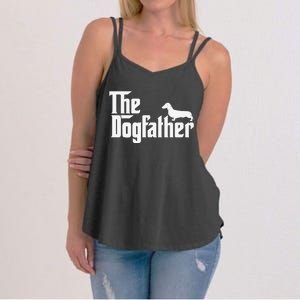 The Dogfather Dachshund Father Funny Dog Lover Women's Strappy Tank