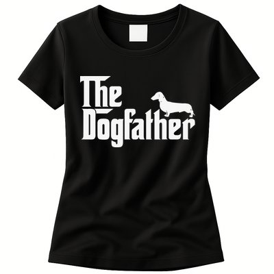 The Dogfather Dachshund Father Funny Dog Lover Womens T-Shirt