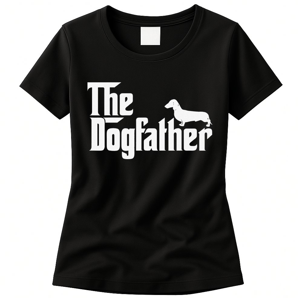 The Dogfather Dachshund Father Funny Dog Lover Womens T-Shirt