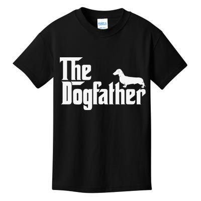 The Dogfather Dachshund Father Funny Dog Lover Kids T-Shirt