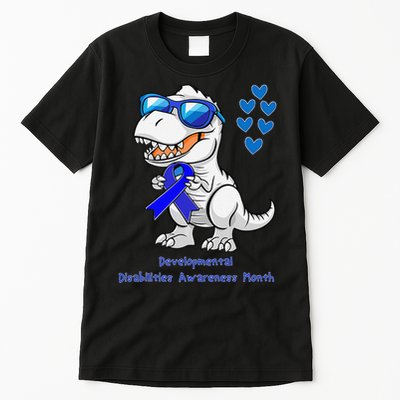 T-rex Dinosaur Developmental Disabilities Awareness Month Tall T-Shirt