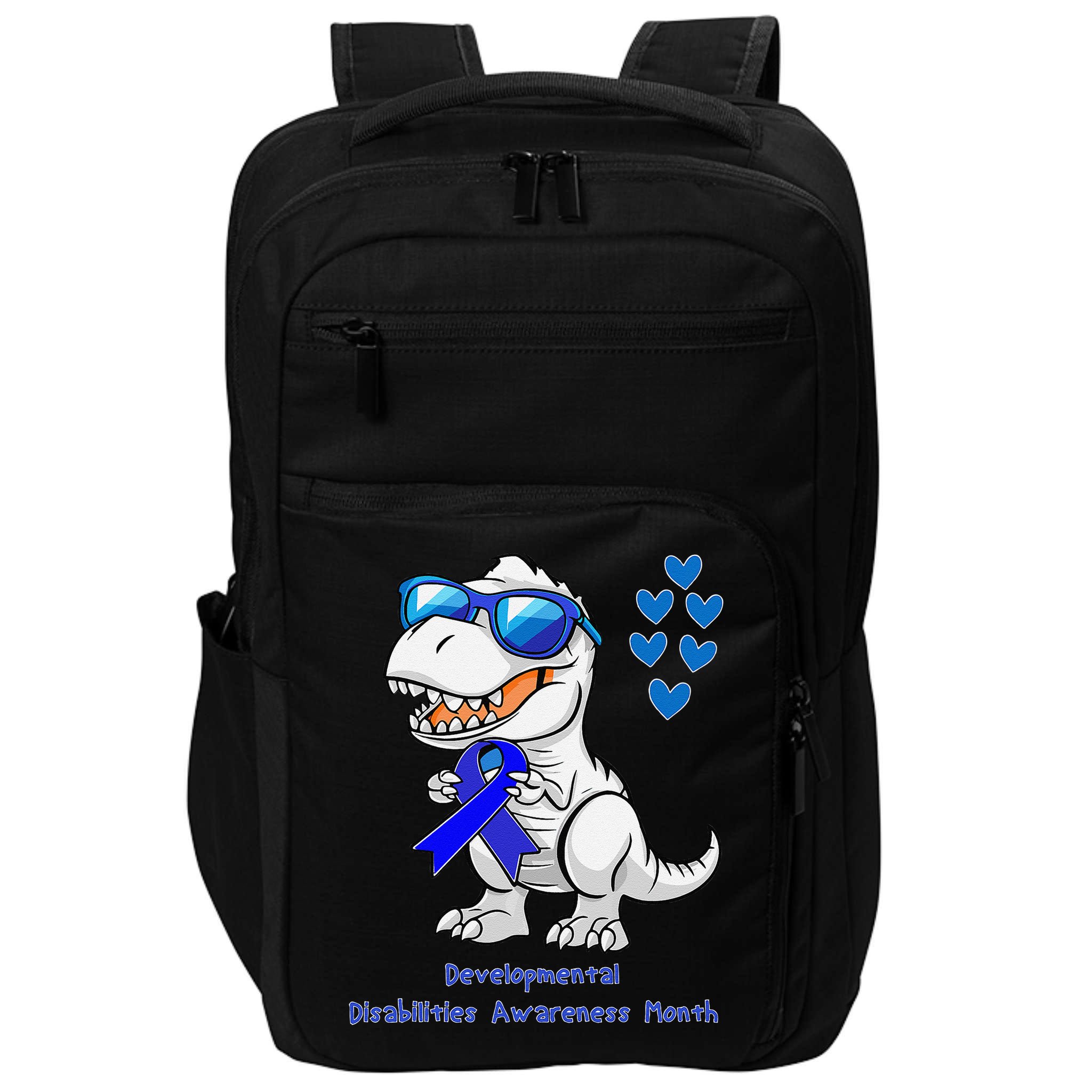 T-rex Dinosaur Developmental Disabilities Awareness Month Impact Tech Backpack