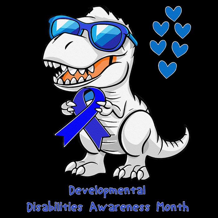 T-rex Dinosaur Developmental Disabilities Awareness Month Backpack