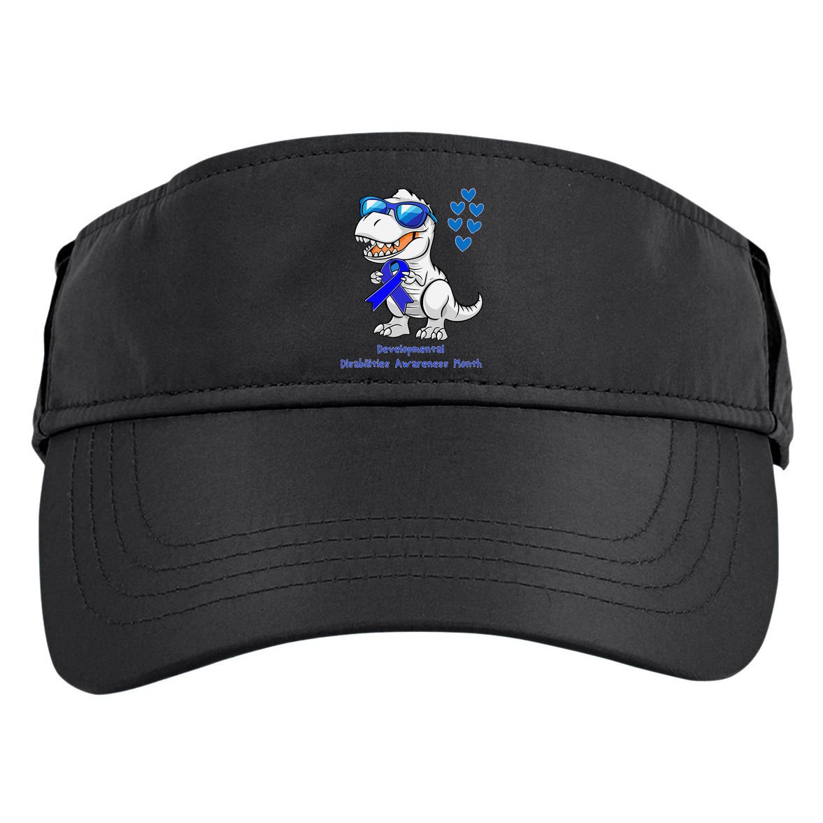 T-rex Dinosaur Developmental Disabilities Awareness Month Adult Drive Performance Visor