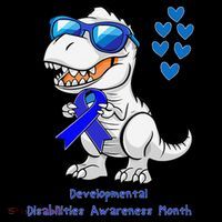 T-rex Dinosaur Developmental Disabilities Awareness Month Flatbill Hat