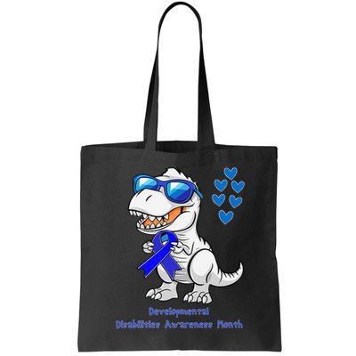 T-rex Dinosaur Developmental Disabilities Awareness Month Bag