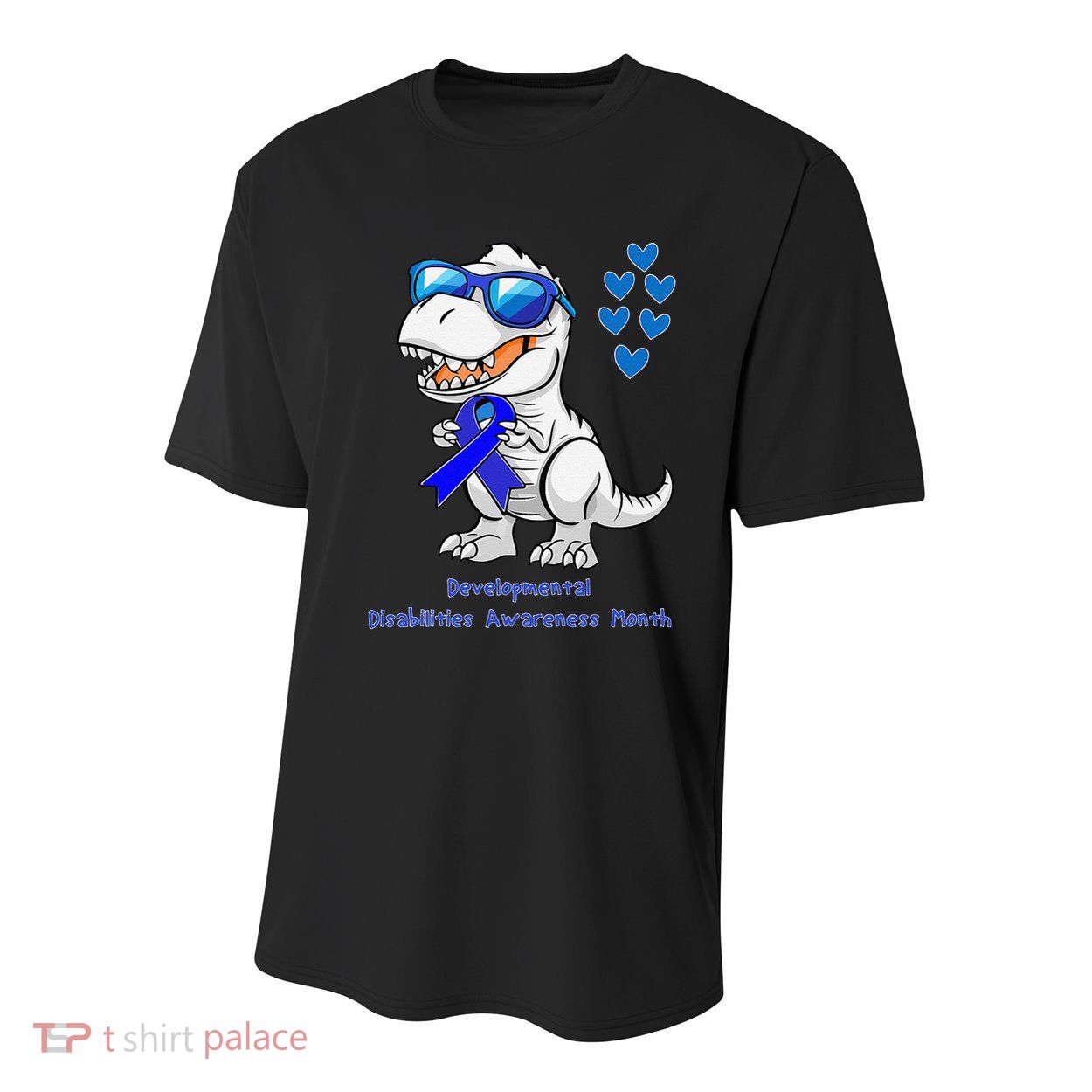 T-rex Dinosaur Developmental Disabilities Awareness Month Youth Performance Sprint T-Shirt