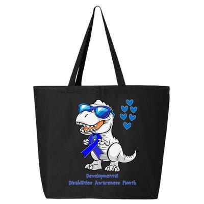 T-rex Dinosaur Developmental Disabilities Awareness Month 25L Jumbo Tote