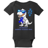 T-rex Dinosaur Developmental Disabilities Awareness Month Baby Bodysuit
