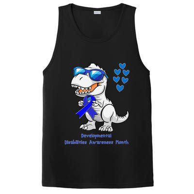 T-rex Dinosaur Developmental Disabilities Awareness Month PosiCharge Competitor Tank