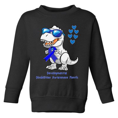 T-rex Dinosaur Developmental Disabilities Awareness Month Toddler Sweatshirt