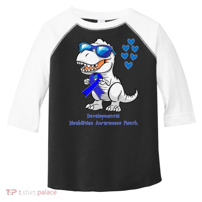 T-rex Dinosaur Developmental Disabilities Awareness Month Toddler Fine Jersey T-Shirt