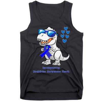 T-rex Dinosaur Developmental Disabilities Awareness Month Tank Top