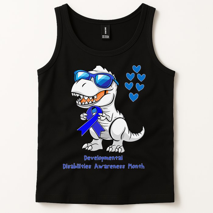 T-rex Dinosaur Developmental Disabilities Awareness Month Tank Top