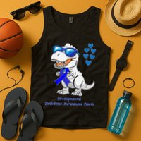 T-rex Dinosaur Developmental Disabilities Awareness Month Tank Top