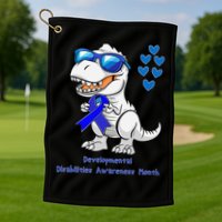T-rex Dinosaur Developmental Disabilities Awareness Month Golf Towel