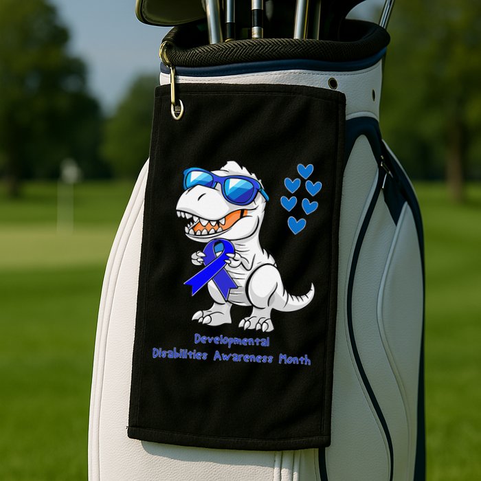 T-rex Dinosaur Developmental Disabilities Awareness Month Golf Towel