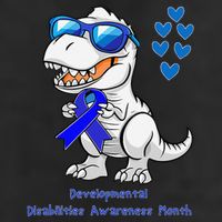 T-rex Dinosaur Developmental Disabilities Awareness Month Golf Towel