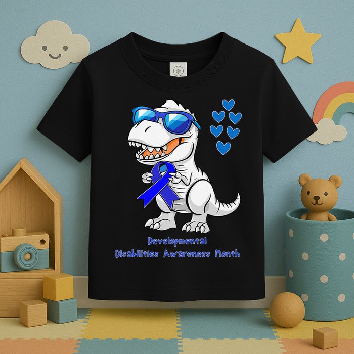 T-rex Dinosaur Developmental Disabilities Awareness Month Toddler T-Shirt