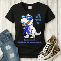 T-rex Dinosaur Developmental Disabilities Awareness Month Womens T-Shirt