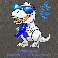 T-rex Dinosaur Developmental Disabilities Awareness Month Cotton Canvas Backpack