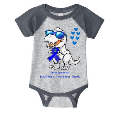 T-rex Dinosaur Developmental Disabilities Awareness Month Infant Baby Jersey Bodysuit