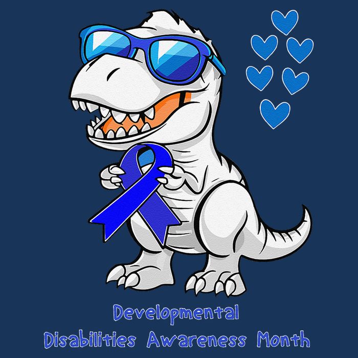 T-rex Dinosaur Developmental Disabilities Awareness Month Infant Baby Jersey Bodysuit