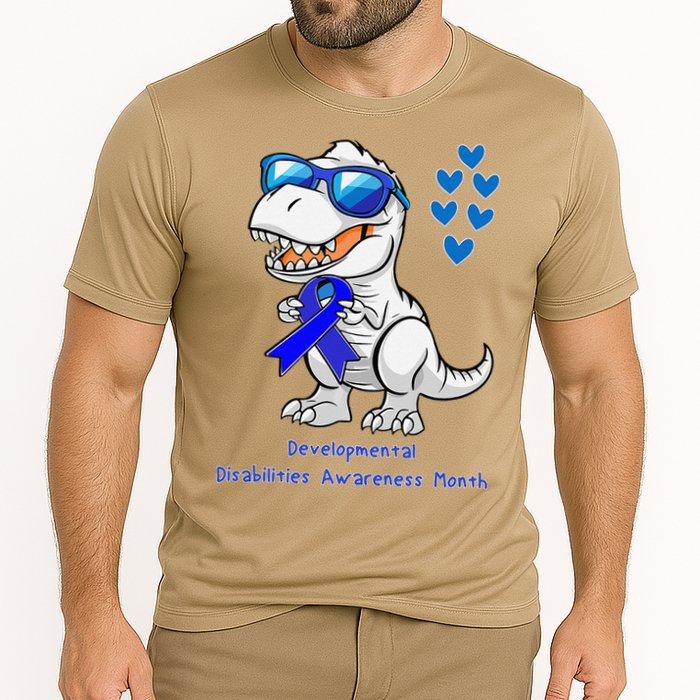T-rex Dinosaur Developmental Disabilities Awareness Month Performance Shirt
