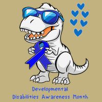 T-rex Dinosaur Developmental Disabilities Awareness Month Performance Shirt