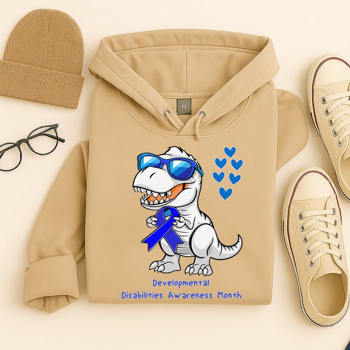 T-rex Dinosaur Developmental Disabilities Awareness Month Hoodie