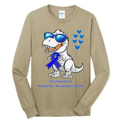 T-rex Dinosaur Developmental Disabilities Awareness Month Tall Long Sleeve T-Shirt