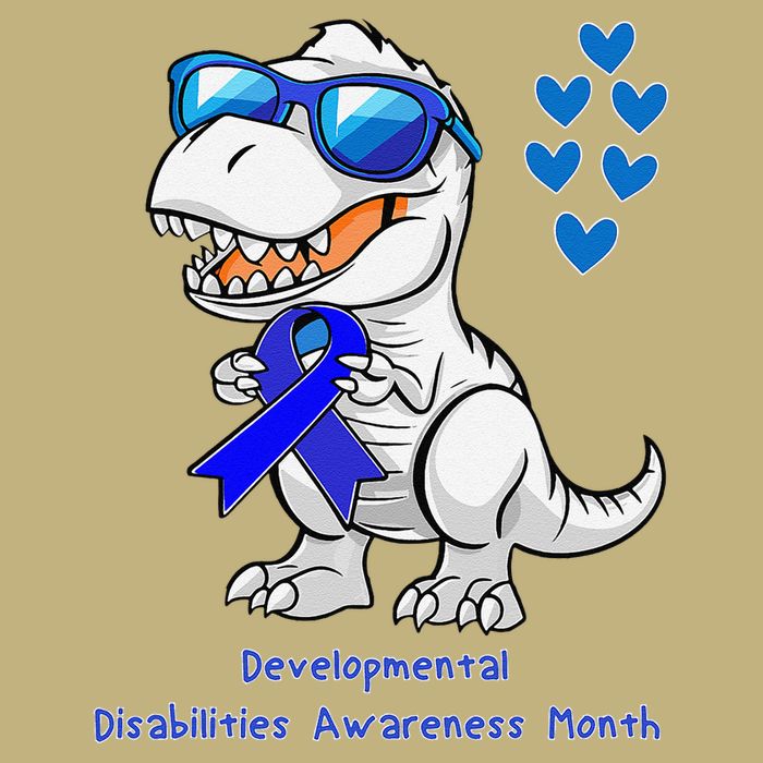 T-rex Dinosaur Developmental Disabilities Awareness Month Magnet