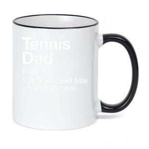 Tennis Dad Definition Funny Sports Gift 11oz Black Color Changing Mug