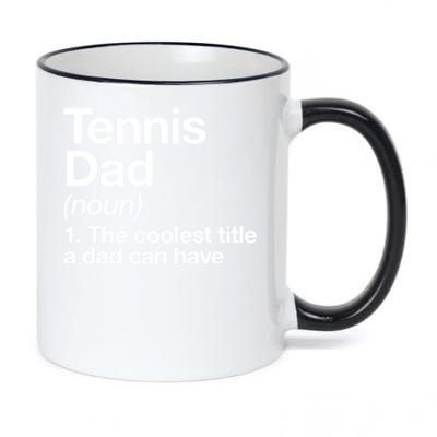 Tennis Dad Definition Funny Sports Gift 11oz Black Color Changing Mug