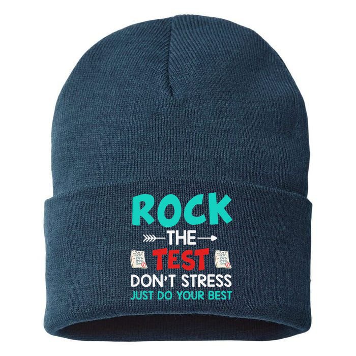 Test Day Do Your Best State Testing Teacher Student Sustainable Knit Beanie