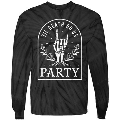 Til Death Do Us Party Retro Halloween Bachelorette Matching Tie-Dye Long Sleeve Shirt