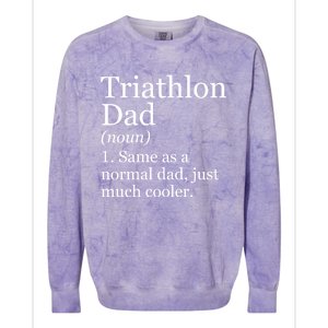 Triathlon Dad Definition Funny Sarcastic Sports Gift Colorblast Crewneck Sweatshirt